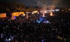 Concert al tall de l'AP7 a l'alçada de Sant Gregori (Gironès). CDR Catalunya