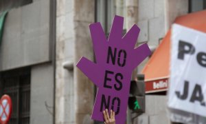 Imagen de un cartel en el 25N del pasado año. CANDELA CHOCLÁN