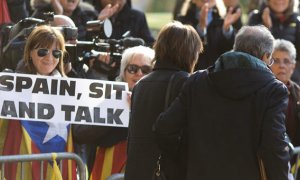 El president de la Generalitat, Quim Torra, sale del Tribunal de Justicia de Catalunya. / EFE