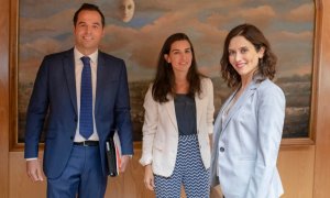 Ignacio Aguado, Rocío Monasterio e Isabel Díaz Ayuso. - ASAMBLEA DE MADRID