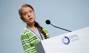 Greta Thunberg en su discurso en la Cumbre del Clima./ REUTERS