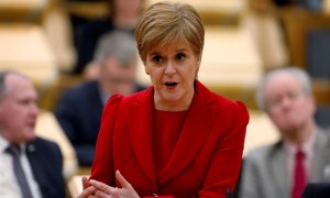 Nicola Sturgeon, este martes en el Parlamento escocés.