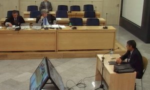 El mayor de los Mossos d'Esquadra Josep Lluís Trapero (d), durante su declaración en la segunda jornada del juicio a la cúpula de los Mossos por su papel en el proceso soberanista catalán, en la Audiencia Nacional en Madrid. EFE/Audiencia Nacional