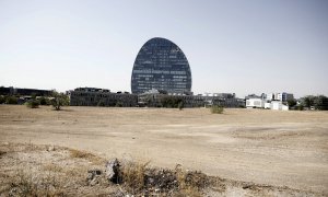 Edificio de 'La Vela' de BBVA, en la zona norte de Madrid. E.P./Eduardo Parra