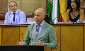 Javier Imbroda, hoy en el Parlamento de Andalucía. Europa Press