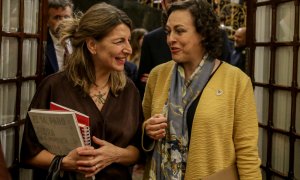 Yolanda Díaz y Magdalena Valerio en el Congreso