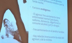 Diapositiva usada durante la charla.