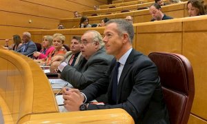 Bancada socialista en el Senado, con el portavoz, Ander Gil, en primer plano. EUROPA PRESS/Archivo.