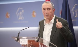 El diputado de Compromís, Joan Baldoví, en una rueda de prensa en el Congreso de los Diputados. E.P./Eduardo Parra