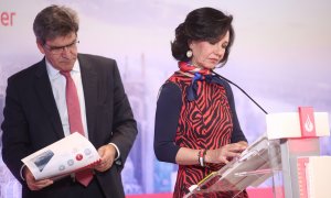 El consejero delegado del Banco Santander, José Antonio Álvarez y la presidenta del Banco Santander, Ana Botín durante la presentación de los resultados de 2019. E.P./Eduardo Parra