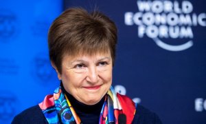 La directora gerente del FMI, Kristalina Georgieva, en la Cumbre de Davos. EFE/GIAN EHRENZELLER