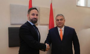 El líder Vox, Santiago Abascal junto al primer ministro húngaro Viktor Orban. Fuente: Vox