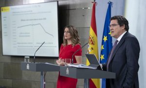 Los ministros de Inclusión y de Trabajo, José Luis Escrivá y Yolanda Díaz, presentaron este jueves los efectos de la pandemia en el mercado laboral.