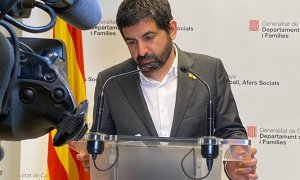 El conseller de Treball, Afers Socials i Famílies durant la seva intervenció en la roda de premsa d'aquest dimecres / GOVERN