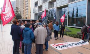 Concentració feta el febrer als jutjats de Girona per demanar l'alliberament dels dos joves.