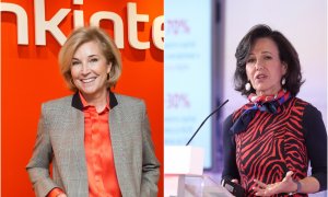 La consejera delegada de Bankinter. María Dolores Dancausa, y Ana P. Botín, presidenta de Banco Santander. E.P./EFE