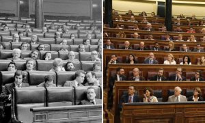 Imágenes de la I y la XIII legislatura. Fuente RTVE