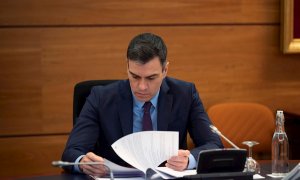 08/05/2020.- El presidente del Gobierno, Pedro Sánchez, durante la reunión del Consejo de Ministros, el pasado viernes. / EFE