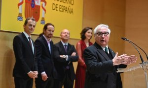 Manuel Castells durant la presa de possessió com a ministre d'Universitats. | Ministeri d'Universitats