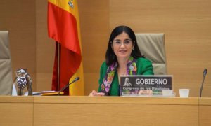 14/05/2020.- La ministra de Política Territorial y Función Pública, Carolina Darias, comparece este jueves ante la Comisión de Política Territorial y Función Pública del Congreso. / EFE - VERÓNICA POVEDANO