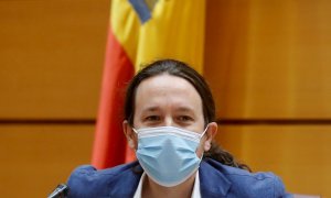 17/05/2020.- El vicepresidente segundo del Gobierno y ministro de Derechos Sociales y Agenda 2030, Pablo Iglesias, en el Congreso.