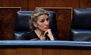 Yolanda Díaz en el Pleno del Congreso. / EFE - Chema Moya