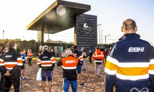 Concentración de trabajadores del Puerto de Gijón. FRAN ALONSO