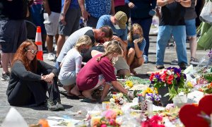 Memorial por George Floyd en Minneapolis , este lunes. EFE/EPA/CRAIG LASSIG