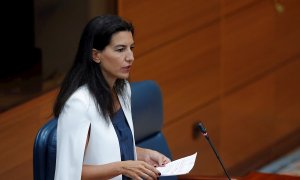 La portavoz de Vox Rocío Monasterio durante el pleno celebrado este jueves en la Asamblea de Madrid. EFE