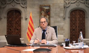 El president, Quim Torra, a la conferència de presidents autonòmics d'aquest diumenge. ACN / JORDI BEDMAR