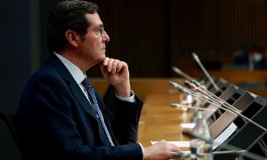 El presidente de la CEOE, Antonio Garamendi, este lunes en la primera jornada de la Cumbre Empresarial de la patronal | Twitter