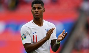 El delantero inglés Marcus Rashford, en un partido de la seleccion de Inglaterra en el Estado de Wembley. REUTERS/Tony O'Brien