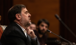 El exvicepresident de la Generalitat Junqueras, declara ante la Comisión de Investigación de la aplicación del 155 en Catalunya, en el Parlament de Catalunya /Barcelona, a 28 de enero de 2020. / Europa Press / Archivo