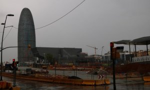 Obres a la plaça de les Glòries. ACN