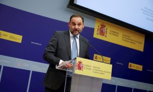 30/06/2020.- El ministro de Transportes, Movilidad y Agenda Urbana, Jose Luis Ábalos, ofrece una rueda de prensa en la sede del Ministerio de Transportes en Madrid durante la presentación del sistema estatal de índices de referencia de precios del alquile