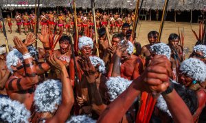 Los Yanomami en el encuentro de líderes Yanomami y Ye'kuana, donde los indígenas se manifestaron contra la minería ilegal en sus tierras. Noviembre de 2019, Comunidade Watoriki, región del Demini, Terra Indígena Yanomami. / VICTOR MORIYAMA/ INSTITUTO SOCI