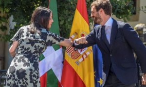 El presidente del Partido Popular, Pablo Casado, y la presidenta de Ciudadanos, Inés Arrimadas. EFE