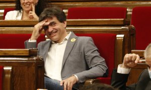 El president del grup d'ERC al Parlament, Sergi Sabrià, durant la sessió de control. ACN