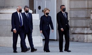 Josep Borrel, David Sassoli, Ursula von der Leyen y Tedros Adhanom Ghebreyesus. EFE/Ballesteros/POOL