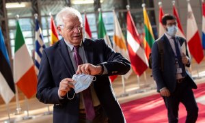 Josep Borrell a la llegada al Parlamento europeo. REUTERS.