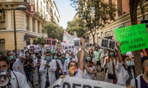 Manifestación convocada el 13 de julio por los residentes de Madrid  / Twitter del Comité de Huelga MIR de Madrid