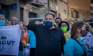 El líder de ERC, Oriol Junqueras, es homenajeado por su partido y sus vecinos en su pueblo el día en el que ha alcanzado -como otros tres presos condenados por la sentencia del procés- su clasificación de preso en tercer grado. /Europa Press