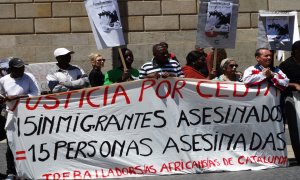 Protesta en Barcelona por las muertes de inmigrantes en Ceuta. /Wikipedia