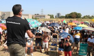 Un moment de l'assemblea de treballadors de Nissan celebrada aquest migdia a Montcada i Reixach. ACN