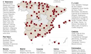 Mapa de brotes activos en España, a 10 de agosto de 2020. Efe.