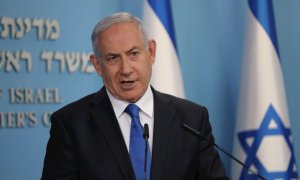 El primer ministro israelí durante la comparecencia de este jueves. /EFE