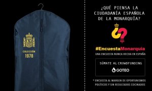 Una de la imágenes de la campaña para promover la recaudación de fondos con la que se realizará la encuesta sobre la monarquía.