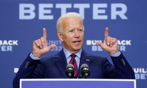 El candidato demócrata a la presidencia de EEUU en un mitín en Delaware. / REUTERS