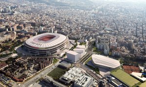 Simulació del Camp Nou remodelat i tot el seu entorn, segons el projecte de l’Espai Barça. DEPARTAMENT DE TERRITORI I SOSTENIBILITAT