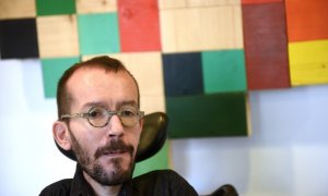 El portavoz de Unidas Podemos en el Congreso de los Diputados, Pablo Echenique, en la zona de despachos de su grupo, en la Cámara Baja. Entrevista con Público. FERNANDO SÁNCHEZ